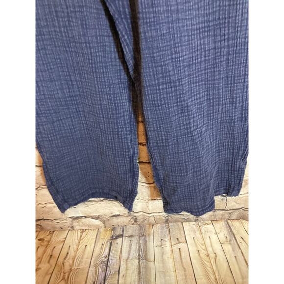 Wonderly Gauze Lounge Pants Womens 2X Navy Elastic Waist Pull On Frayed Hem Plus - Picture 8 of 16